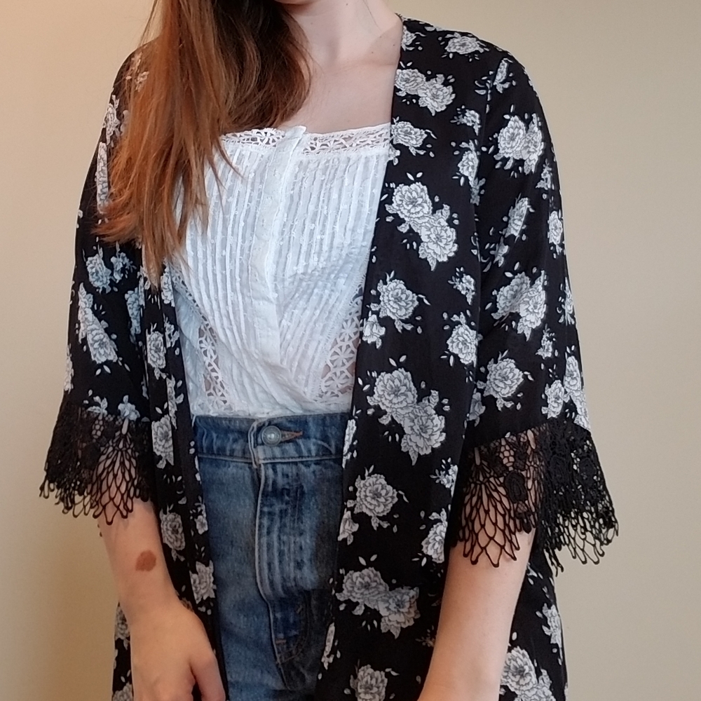 Floral Print Kimono